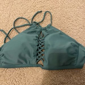 green halter swim suit